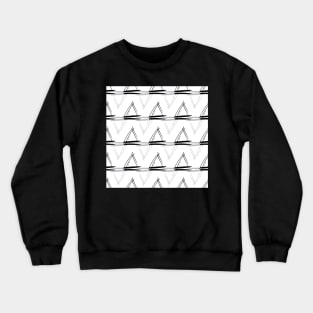 Doodle saillboat, triangles black and white stripes Crewneck Sweatshirt